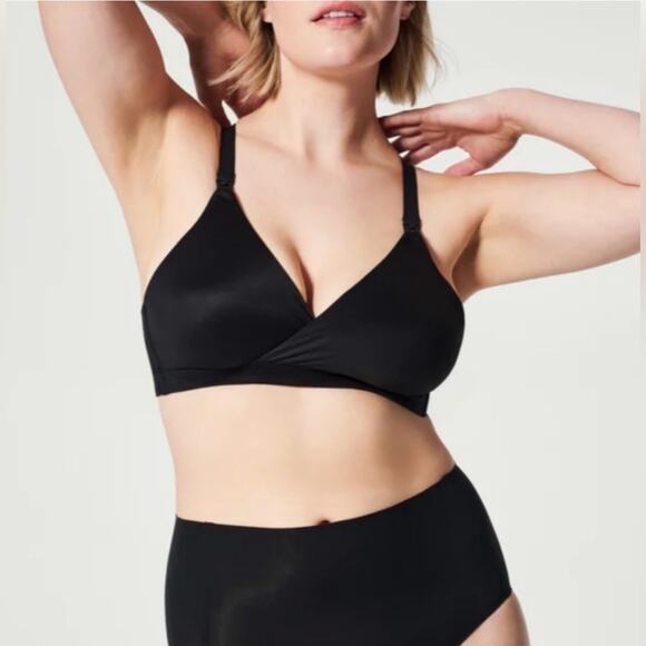 🆕 NWT SPANX Bra-llelujah Mama Nursing Bra Maternity Very Black Clip Down Cup XS - Picture 5 of 16